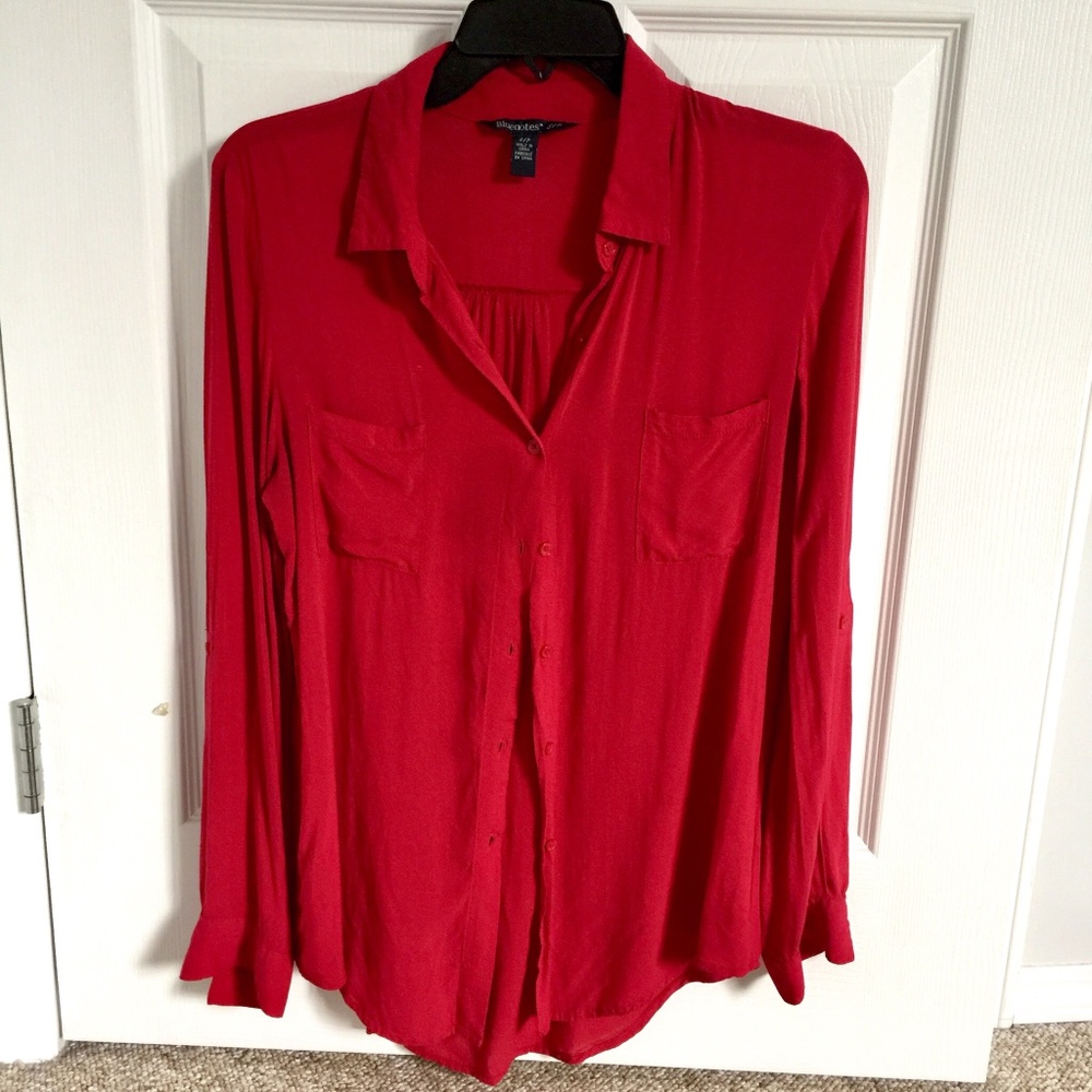 Cherry Red Button Up Half sleeve Option